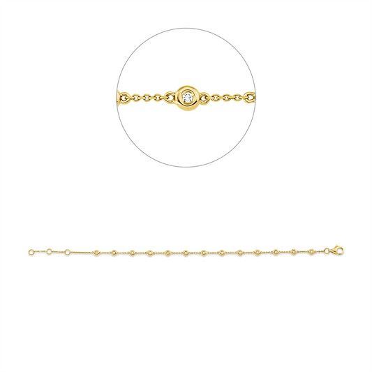 Diamantarmband – 750 Gelbgold · 0,20 ct