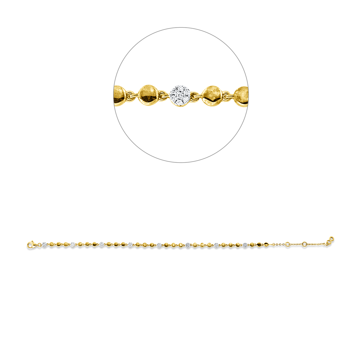 Diamantarmband – 750 Gelbgold · 0,16 ct