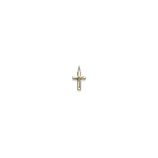 Anhänger Kreuz mit Korpus – 585 Gelb- und Weißgold