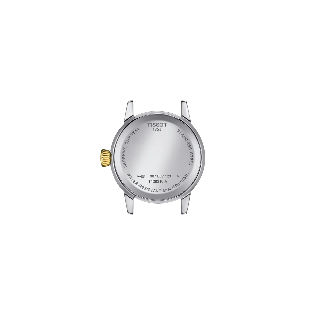 Rückansicht des Gehäuses der Uhr Tissot Classic Dream 28mm · T129.210.22.031.00