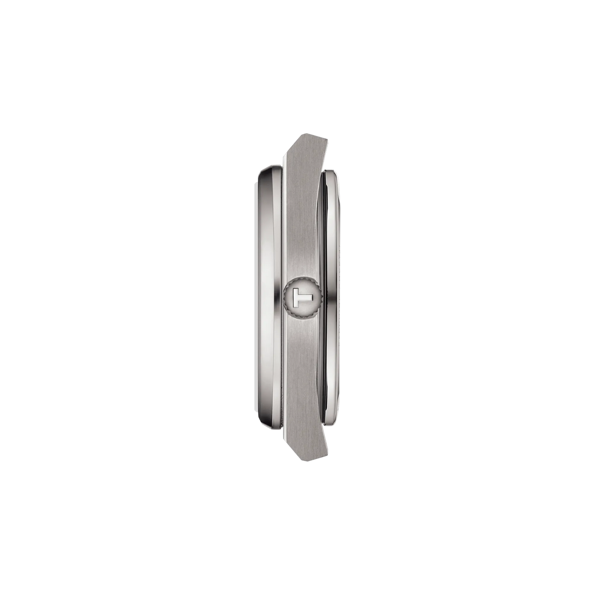 Seitenansicht des Gehäuses der Uhr Tissot PRX Titan 38mm · T137.807.44.041.00