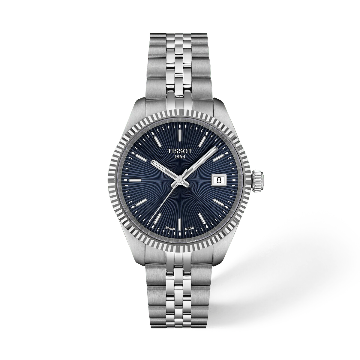 Vorderansicht der Uhr Tissot Ballade 34mm mit Schatten · T156.210.11.041.00