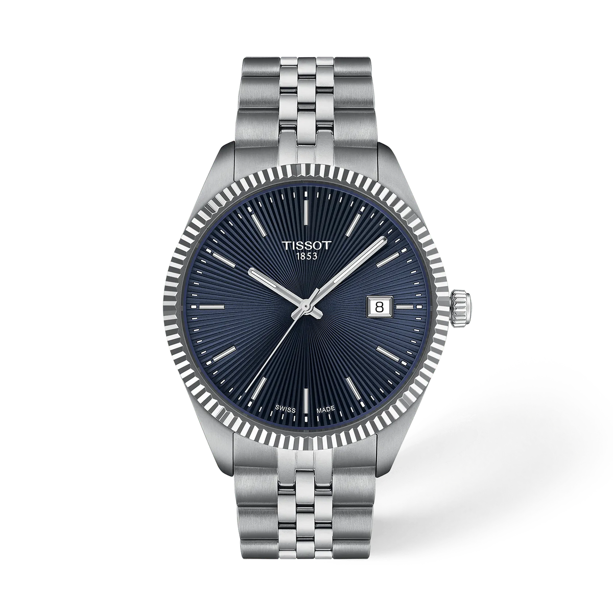 Vorderansicht der Uhr Tissot Ballade 40mm mit Schatten · T156.410.11.041.00