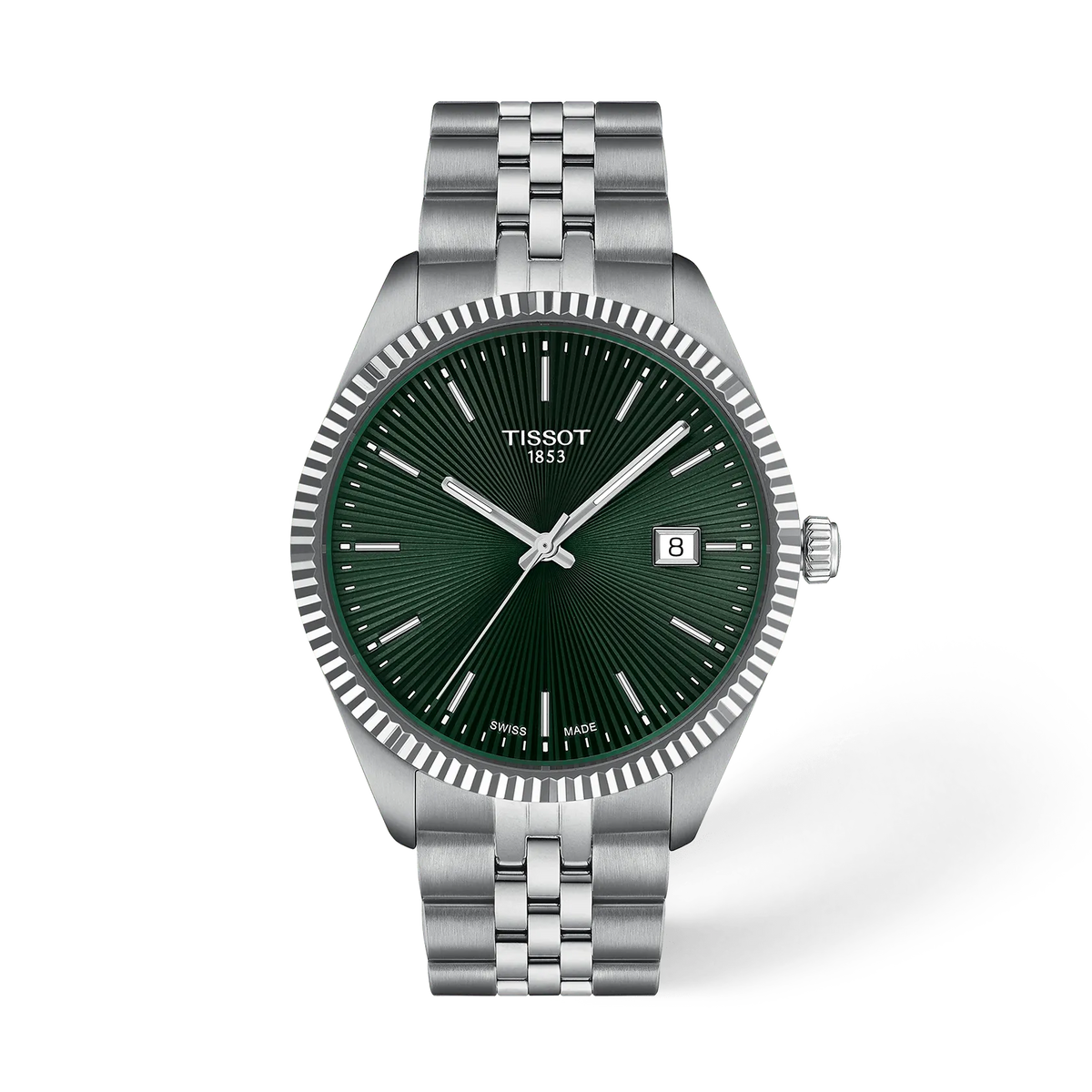 Vorderansicht der Uhr Tissot Ballade 40mm mit Schatten · T156.410.11.091.00