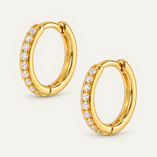 Scintilla – Zirkonia-Creolen aus Gelbgold