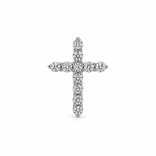 Croce Luce – Kreuzanhänger aus Weißgold 585 mit 0,45 ct Brillanten, ohne Kette