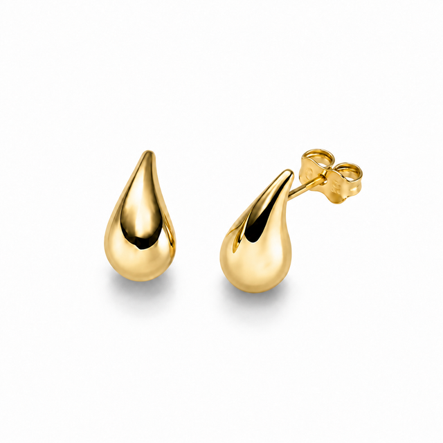Goutte Dorée – Tropfen-Ohrstecker aus Gelbgold