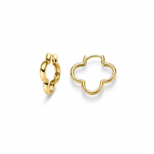 Fiore – Blumen-Creolen aus Gelbgold