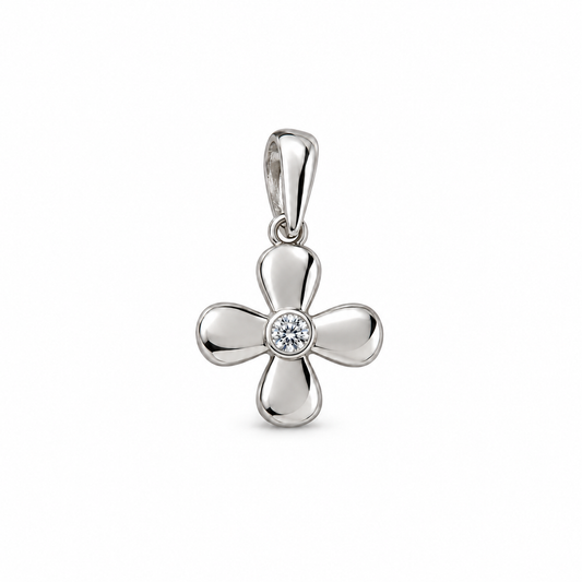 Fiore Bianco – Anhänger aus Weißgold 585 mit einem Zirkonia, ohne Kette