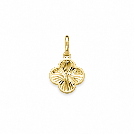 Fiore – Blumenanhänger aus Gelbgold – überarbeitete Detaildarstellung