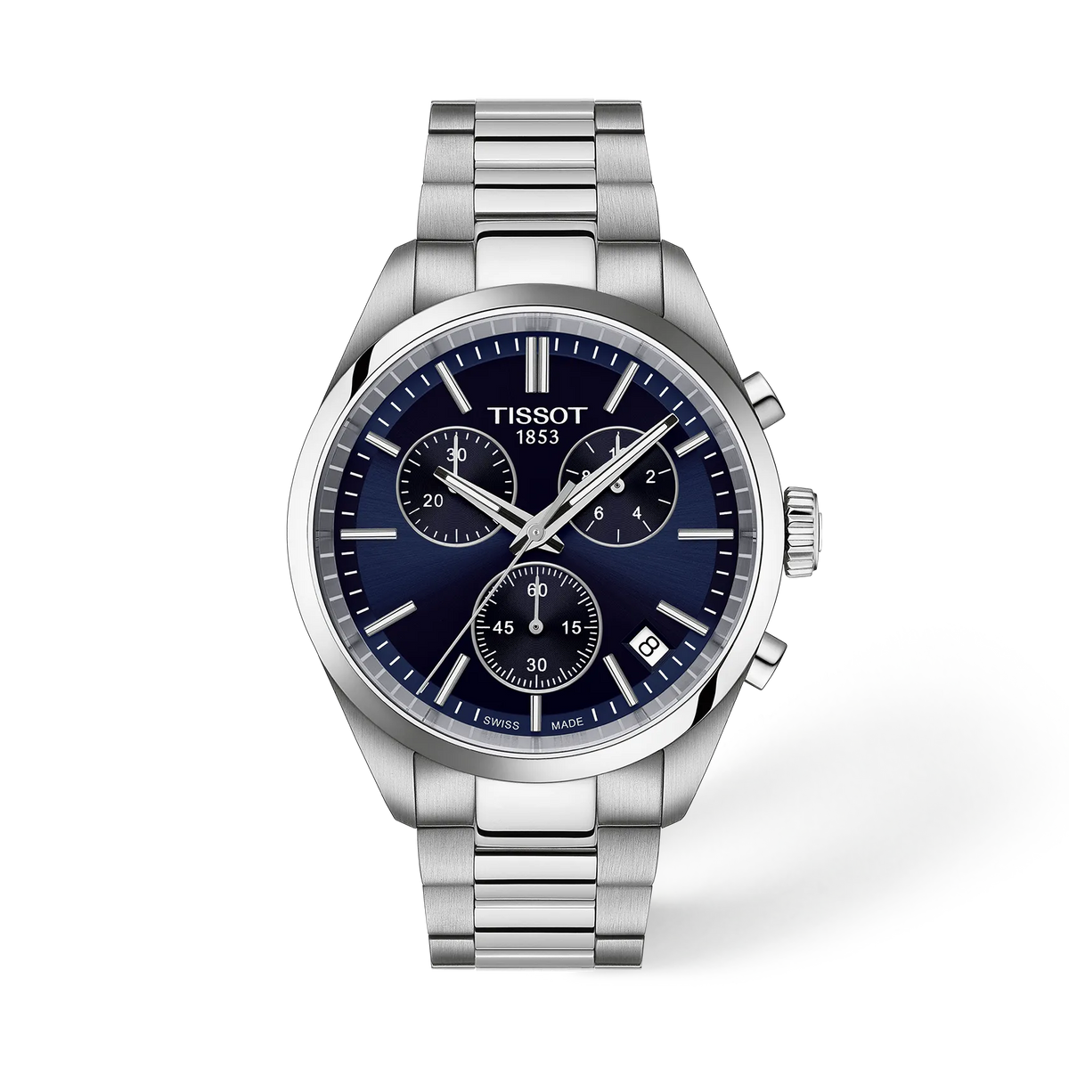 Vorderansicht der Uhr Tissot PR 100 40mm mit Schatten · T150.417.11.041.00
